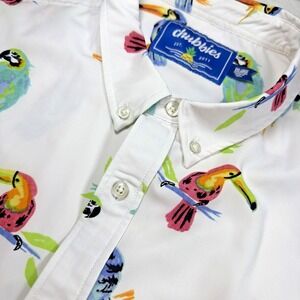 Chubbies 2XL Short Sleeve Button Up Performance * The Dude Where's the Macaw
